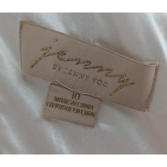 Jenny Yoo Viviana Cowl Neck Bridal Gown 10 Button Back Minimalist Wedding Dress - Picture 8 of 9